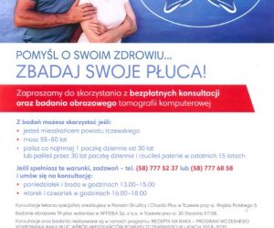 Recepta na raka – program wczesnego wykrywania raka płuc wśród mieszkańców powiatu tczewskiego