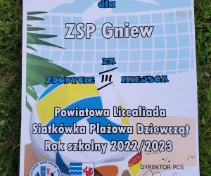 Dyplom dla ZSP Gniew za zajęcia III miejsca