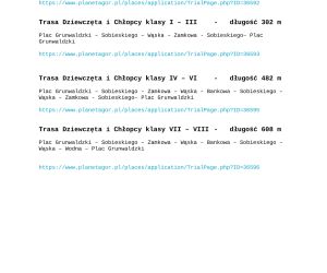 Trasy biegu dziecięcego - lista