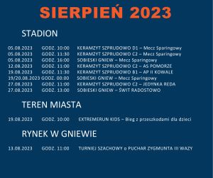 Kalendarium Sierpień 2023 r.