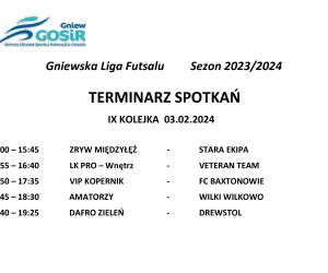 Terminarz IX kolejka