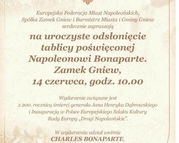 Bonaparte w czwartek w Gniewie