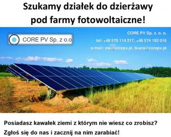 Poszukiwane działki do dzierżawy