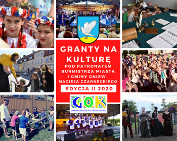 Gminny Ośrodek Kultury w Gniewie ogłasza Konkurs Granty na Kulturę Edycja II 2020