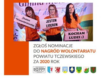 Zgłoszenia kandydatów do Nagród Wolontariatu Powiatu Tczewskiego za 2020 rok