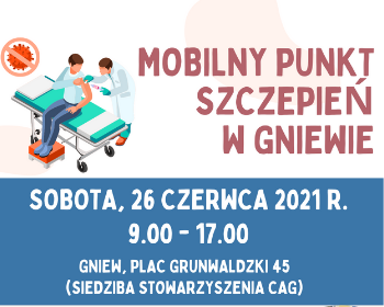 Mobilny Punkt Szczepień w Gniewie 26 czerwca