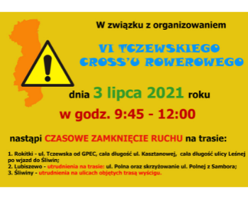 VI Tczewski Cross Rowerowy - będą utrudnienia w ruchu