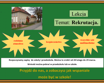 Rekrutacja do przedszkola i szkoły w Polskim Gronowie