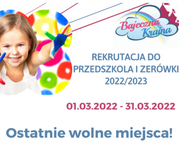 Rekrutacja do przedszkola i zerówki - ostatnie wolne miejsca