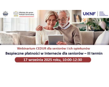 Webinarium dla seniorów  -  "Bezpieczne płatności w Internecie dla seniorów "