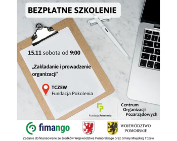 Bezpłatne szkolenie COP: zakładanie i prowadzenie organizacji już 15 listopada w Tczewie